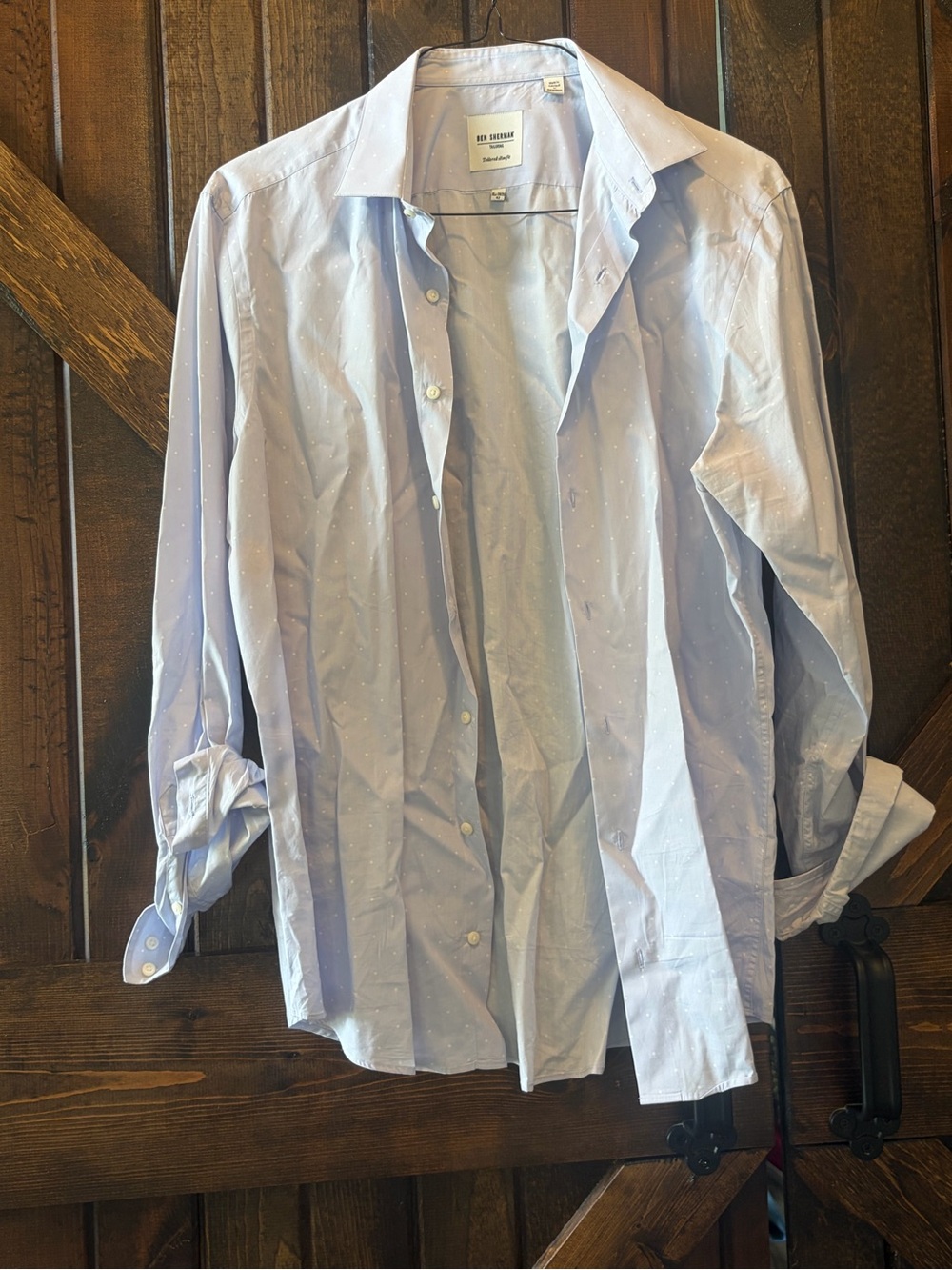 Ben Sherman Light Blue Micro Dot Dress Shirt